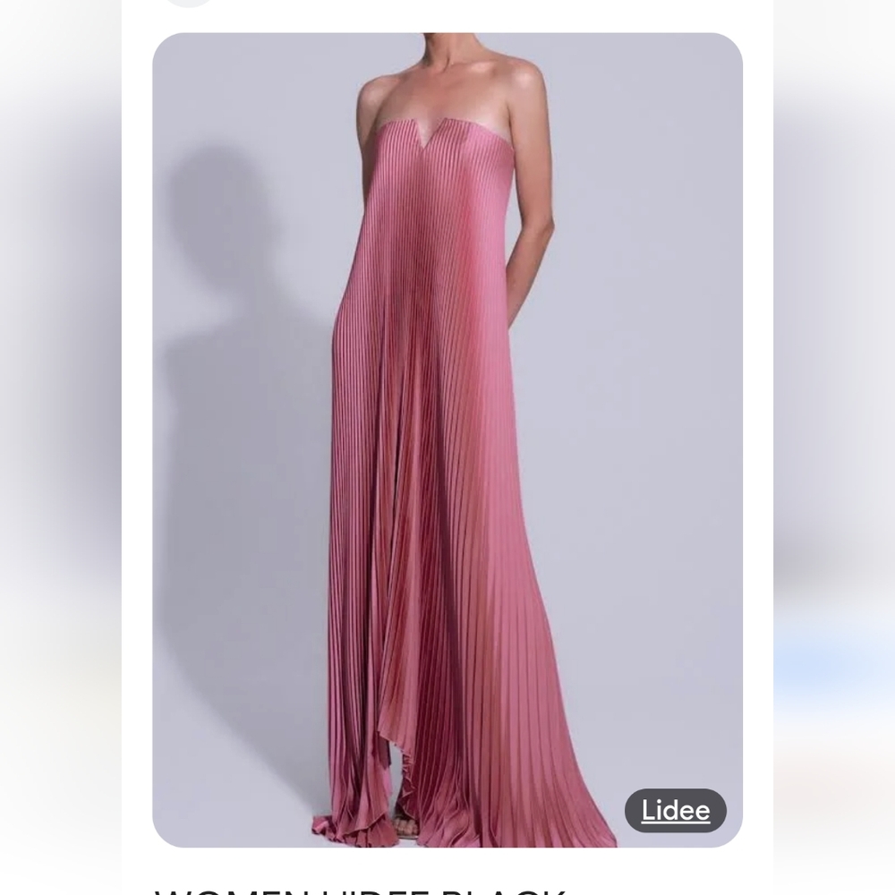 NWT $499 L'IDEE black tie gown Dusty Rose Size US 6